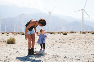 mother talking to her child 